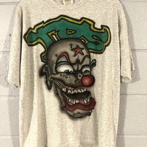 Men's Joker Clown Skull Gray Short Sleeve T Shirt